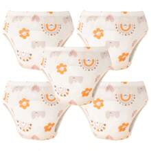 5pcs/Set Toddler Potty Training Pants - Washable, Leak-Proof Diaper Covers With Fun Space & Beautiful Prints, Breathable Fabric For Boys & Girls, Multi-Layer Protection, Suitable For 3 Months To 5 Years Old Children, Night & Daytime Underwear, Multi-Layer Design, Potty Training Underwear - (With Edging Anti-Leak) - Multicolor - View 24