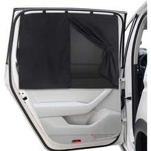 1/2pcs Magnetic Double-Layer Car Sun Shade, Suitable For Rear Side Windows, Provides Full Or Half Blackout Privacy Coverage, Magnetic Car Window Curtain - Multicolor - View 9