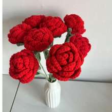 1/3/6/10pcs Handmade Crocheted Rose Flowers, Decor Bouquet, Artificial Flowers, Handmade Flowers, Yarn Flowers. For Wedding Bride Bouquet, Her Gift, Mother's Gift, Teacher's Gift, Creative Gifts. As Home Decor For Restaurant, Living Room, Bedroom, Wedding, Party. Suitable For Spring/Summer Decoration, Christmas, New Year, Valentine's Day, Thanksgiving, Back To School, Wedding, Birthday And Other Holidays