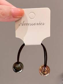 Set de Scrunchies con pompones de colores, Lazos de pelo elásticos de alta calidad, Sujetadores de cola de caballo de doble cara, Sin daños, Agarre fuerte, Adecuado para uso diario - Ver 11