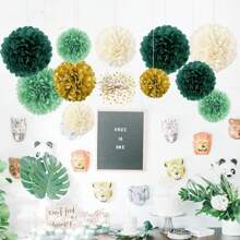 Decorações para festas de outono, 12 peças, abóbora, laranja, bordô, verde-sálvia, marfim, pompons de tecido, decoração de Ação de Graças para casa, casamento, aniversário, suprimentos para festas de colheita de outono