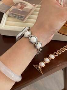 1 peça para pulseira de com corrente de metal com grão de pérola para 10/9/8/7/6/SE Series