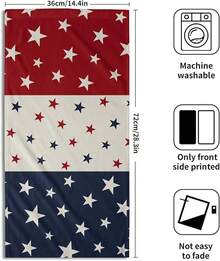 MEIJUANAABlue Red White Patriotic 4th Of July Hand Towels Bathroom Set Of 2 Independence Day Print Holiday Print Decorative Handtowels Soft Absorbent Bath Towel Home Guest Room Hotel Gym Spa - 藍色 紅色 白色 星星 - 查看 2