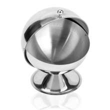 Azucarero esférico De cocina De acero inoxidable para el hogar De alta calidad, botella De condimentos, tanque De especias, puede girar Kruidenpot Tarro De Especias VQ9B - Plateado - Ver 6