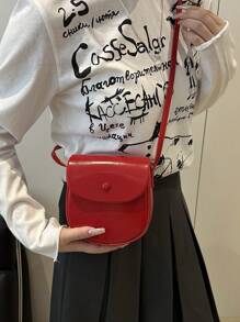 Fashion Mini Solid Colour Simple Multifunctional PU Flap Crossbody Saddle Bag For Shopping, Purse, Shopping, Young Women, College Students, Newcomers, White Collar. They Are Perfect For Office, College, Work, Business, Commuting, Outdoor Activities, Travelling And Excursions.