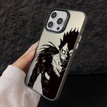 Luxury Anime  Shinigami Ryuk Phone Case Compatible With IPhone 16, 16E, 15, 14, 13, 12, 11 Pro Max, X, XR, XSMAX, 8, 7, E Plus, With A Silver Matte Hard Shell For A Refined And Creative Business - Mixed Color 1 - 查看 3
