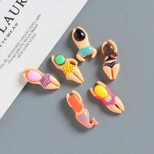 5/10/20 件可爱卡通树脂迷你游泳者饰物 - DIY 扁平吊坠工艺用品，情人节主题，多色混合，手工珠宝配饰（款式随机）