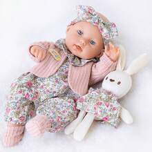 12 Inch Baby Doll Realistic Plush Doll Outfit, 2 Pieces Costume Set With Headpiece And Socks, Cute Soft Companion For Children - Multicolor - View 3