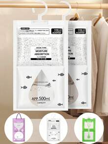 10pcs Large Dehumidifying Bags - Absorbs Moisture From Clothes, Non-Electric Closet And Home Dehumidifier, Moisture Absorber Bags, Wardrobe Dehumidifier, Suitable For Humid Areas In Summer And Back To School Season, Spring Summer Picks, Brides Maid Gifts, Room, Bedroom Decor, Bedroom Decor, Beach, Travel, For Men, For Women, Vacation - Multicolor - View 6