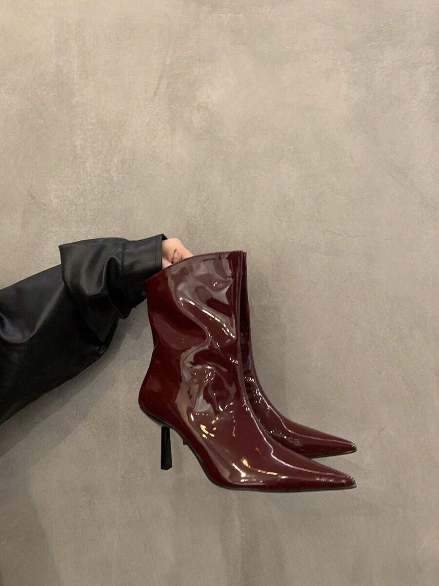 Women Ankle Boots & Booties - Burgundy - View 1