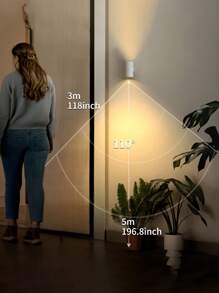 Lumină de noapte LED cu 3 moduri de lumină - Lampă de perete cu senzor de mișcare pentru utilizare în interior - intrare, noptieră, birou, dulap
