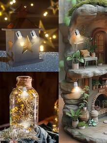 10/20/50 قطعة أضواء كهربائية مطلية تضيء في الظلام، إضاءة ليلية صغيرة بالبطارية، أضواء دفاقة صغيرة، إضاءة منزلية صغيرة، ديكورات حفلات فوانيس ورقية، إكسسوارات إضاءة منزلية صغيرة للأشغال اليدوية، إضاءة غرفة LED، مناسبة لديكور المنزل، غرفة الفن، خزائن عرض المجوهرات، الخزائن، الأشغال اليدوية DIY، ديكور غرفة الأطفال، ديكور غرفة البنات - متعدد الألوان - مشاهدة 9