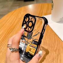 Funda de Teléfono con Graffiti de Coche de Carreras para 17 16 15 14 13 12 11 Pro X XR XSMAX 8 Plus, Cubierta Trasera Transparente y Suave a Prueba de Golpes - Colores mixtos - Ver 4