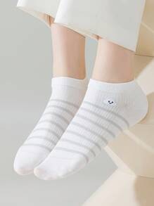 6 Pairs Of Women's Socks Striped Clouds Women's Short Socks And Ankle Socks For Casual Daily Wear