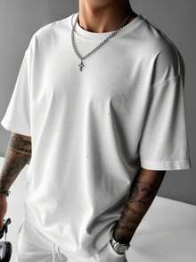 GRDR Men's Breathable & Moisture-Wicking Shiny Star Short Sleeve T-Shirt - White - View 3