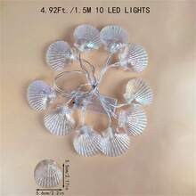 1 件多色变色贝壳灯串，适用于家庭、卧室、婚礼、生日、母亲节、派对、夏季假日装饰；1.5 米，10 个灯泡