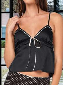 Women's Summer Pajama Tank Tops Sleeveless Deep V Neck Cami Tops Spaghetti Strap Camisoles