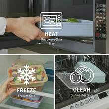 20-Piece Lightweight, Durable, Reusable -Free 1-Compartment Containers - Microwave, Freezer, Dishwasher Safe - Khaki Green - 卡其色 - 查看 5