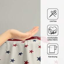 MEIJUANAABlue Red White Patriotic 4th Of July Hand Towels Bathroom Set Of 2 Independence Day Print Holiday Print Decorative Handtowels Soft Absorbent Bath Towel Home Guest Room Hotel Gym Spa - Blue Star - View 11