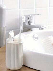 4 件/1 件便携式旅行牙刷盒、带杯的塑料牙刷架、带盖的牙刷架、牙膏和牙刷收纳盒、漱口杯、牙刷架、便携式旅行牙刷杯，适合旅行、露营、居家、学校和商务旅行