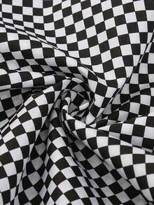 1 pieza Tela con estampado de tablero de ajedrez, Tela de tablero de ajedrez, Adecuada para manteles, bolsas, forro de prendas - Multicolor - Ver 4