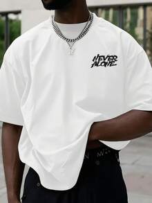 Plus Size Men's Two Drink Print Crew Neck Short Sleeve Casual T-Shirt