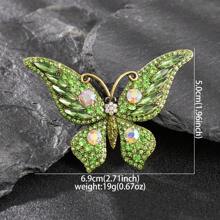 1 Stück vintage Palast-Stil Schmetterlings-Brosche mit Strass-Einlage, eleganter Charm-Accessoire geeignet für DIY, formelle Anlässe, Hochzeit, Party, Schulrucksack