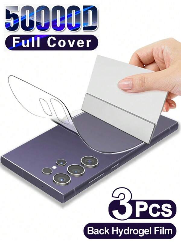 3 películas protectoras de hidrogel compatibles para la parte posterior de la pantalla del Galaxy S25 Edge, S24, S23, S22, S21, S20 Ultra Plus FE, S10 Plus, Note 20 Ultra, 10 Plus