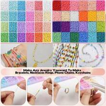 11520/5760pcs Set/500pcs Random Loose Beads 3mm Seed Beads Bracelet Making Kit, For DIY Friendship Bracelets, Necklaces, Earrings, Rings, Cross Stitch, Crafts, Gift Making - Multicolor - View 3