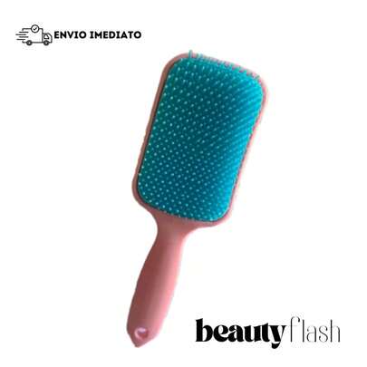 Escova de Cabelo Raquete Flex Fashion Curva para Desembaraçar Cabelos Finalização Mágica Anti frizz(Azul Bebê)