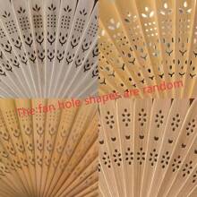 1 buc. Evantai pliabil din in, stil chinezesc, 23 cm, pentru femei, 7 inch, cu os de bambus, potrivit pentru afișare, dans, dimensiune aleatorie a găurii