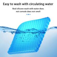Honeycomb Seat Cushions,Enlarged And Thickened,Gel Seat Cushions,  Office Double-Layer Seat Cushions, Car Seat Cushions,Summer Silicone Bottom Cushions - 藍色 - 查看 6