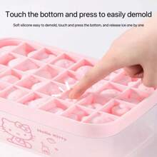Sanrio 4PCS Sanrio Hello Kitty Covered Silicone Ice Tray - Cute Cartoon Cat And Bow Shaped, Flexible DIY Ice Mold, Suitable For Fun And Creative Snacks, Pink Ice Cubes, Suitable For Festivals And Special Occasions
