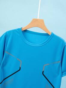 6pcs/Set Teenage Boy Sports Outfit, Including Short Sleeve T-Shirts And Athletic Shorts, Suitable For 12-18 Years Old Boys - Multicolor - View 6