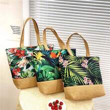 New Women Handbag Floral Printed Beach Shopping Large Capacity Tote Bag Fashion Casua High Capacity Travel Ladies Shoulder Bag - 6 - 查看 1