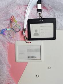 Bộ 4 chiếc ví đựng thẻ ID công sở, thẻ học sinh, thẻ xe buýt, ví đựng thẻ nhân viên văn phòng hai mặt trong suốt, kiểu dáng tối giản, dạng ngang và dọc, làm bằng nhựa PP. - Nhiều màu - Xem 5