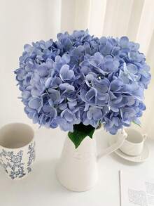 1/3/5 件真实触感绣球花人造花，人造绣球花适用于家居插花、婚礼花束、厨房餐桌中心装饰，15.75 英寸蓝色刺绣人造花带茎，塑料绣球花桌面装饰花，适用于办公室派对婚礼、假植物、春夏装饰、花园装饰、房间装饰、母亲节父亲节礼物