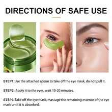 Xioimy 60片牛油果胶原蛋白眼膜，高保湿，使眼周肌肤更细腻、紧致、有光泽，告别干燥暗沉，眼部护理，胶原蛋白眼膜，牛油果眼膜 - 綠色 - 查看 9