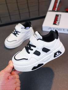 2025春秋新款儿童运动鞋男童女童休闲厚底运动鞋中大童跑步鞋时尚滑板鞋 - 黑色 - 查看 6