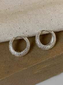 1 Par de Pendientes de Aro Elegantes, Lujosos y con Estilo Francés Vintage, Brillantes, de Alta Calidad en Material de Cobre, Aptos para Uso Diario, Festivales, Reuniones Sociales, Regalos de Pareja, Atuendos de Fiesta, Primavera/Verano/Otoño