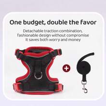 Pet Harness And Leash Sets Adjustable Harness For Small Dog Leash Color Splicing Breathable Pet Harness Out Walking Cat Dog Strap