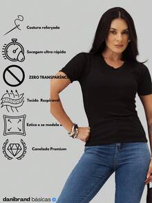 Blouse Women's Blouse Ribbed Fabric Round Neck Short Sleeve Soft Comfortable Slim Everyday Casual Work Brown Black White Beige - 黑色 - 查看 3