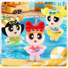 Powerpuff Girls Summer Plush Keychain | Bubbles Buttercup Blossom Beach Vacation Stuffed Toy Hanging Charm | Tropical Vacation Cartoon Character Bag Pendant | Kids Girls Summer Gift | Official Licensed Merchandise - 彩色 - 查看 9