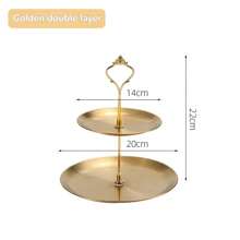 1 pieza Soporte para pasteles de varios pisos de acero inoxidable de lujo - Elegante exhibidor de postres, plato de frutas, centro de mesa para fiesta de cumpleaños, almacenamiento extraíble, fácil de limpiar, perfecto para regalos de Navidad, restaurantes, fiestas en casa, decoración de mesa y artículos para fiestas