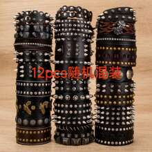 Juego de 6 piezas/12 piezas/18 piezas de pulseras vintage estilo minimalista punk para hombre