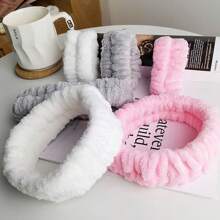 Conjunto de diadema y muñequera de franela 2025 a prueba de salpicaduras y humedad, absorbente de agua y de secado rápido, adecuado para escenas de lavado, yoga y belleza. Empaque independiente con 5 colores opcionales. De vuelta a la escuela