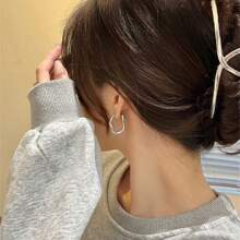 1 par de pendientes geométricos asimétricos minimalistas y de moda - Estilo lujoso francés para uso diario, versátil y sin esfuerzo