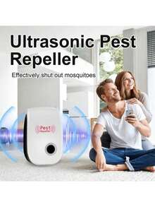 1/2/4pcs Ultrasonic Indoor Pest Repeller, Dual-Frequency Ultrasonic & Electromagnetic Wave Repels Pests, 360° Wide Coverage, Physical Pest Control, Effective Against Mosquitoes, Bugs, Mice, Fleas, Pest Repeller, Suitable For Home, Kitchen, Office, Hotel, Warehouse