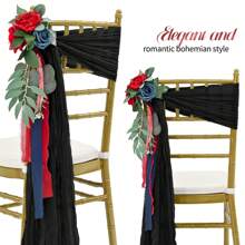 1 Stück Stuhlschleife aus Käsestoff, Hochzeit Gang Dekoration Stuhlband, geeignet für Hochzeit Party Veranstaltungen Stuhl Dekoration