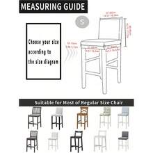 1pc High-elasticity Jacquard Decor Chair Slipcover, All-inclusive Dining Room Hotel Dustproof Removable Washable Chair Protector - Navy Blue - View 10